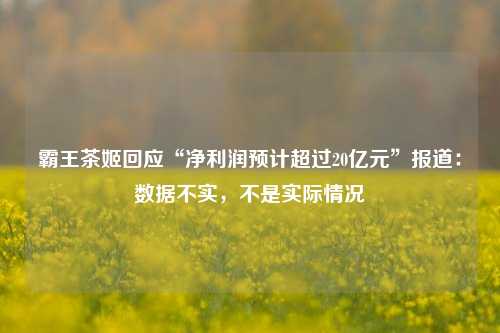 霸王茶姬回应“净利润预计超过20亿元”报道：数据不实，不是实际情况-第1张图片-十倍杠杆-股票杠杆