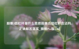 股票5倍杠杆是什么意思股票五倍杠杆合法吗，正确解答落实_旗舰Pro版4.661