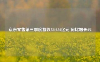 京东零售第三季度营收2249.86亿元 同比增长6%