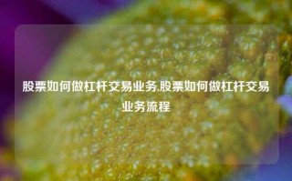 股票如何做杠杆交易业务,股票如何做杠杆交易业务流程