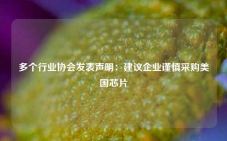 多个行业协会发表声明：建议企业谨慎采购美国芯片