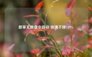 思享无限盘中异动 快速下挫7.97%