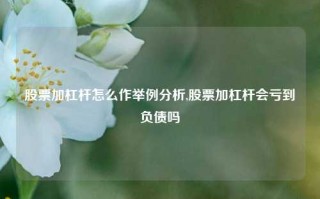 股票加杠杆怎么作举例分析,股票加杠杆会亏到负债吗