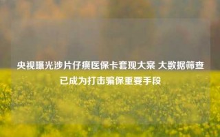 央视曝光涉片仔癀医保卡套现大案 大数据筛查已成为打击骗保重要手段