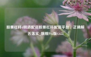 股票杠杆d明道配资股票杠杆配资平台，正确解答落实_旗舰Pro版4.653