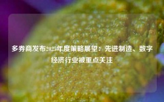 多券商发布2025年度策略展望：先进制造、数字经济行业被重点关注