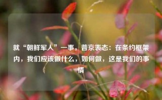 就“朝鲜军人”一事，普京表态：在条约框架内，我们应该做什么，如何做，这是我们的事情