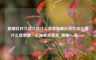 股票杠杆几倍几倍什么意思股票杠杆几倍几倍什么意思啊，正确解答落实_旗舰Pro版4.667