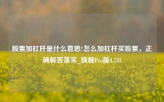 股票加杠杆是什么意思?怎么加杠杆买股票，正确解答落实_旗舰Pro版4.731