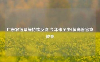 广东农信系统持续反腐 今年来至少8位高管官宣被查