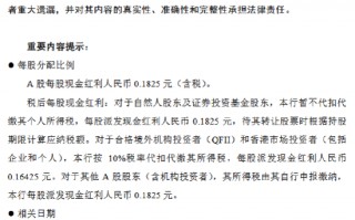 中信银行：12月11日派发2024年中期分红 A股每股现金红利0.1825元