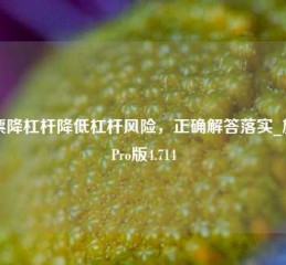 股票降杠杆降低杠杆风险，正确解答落实_旗舰Pro版4.714