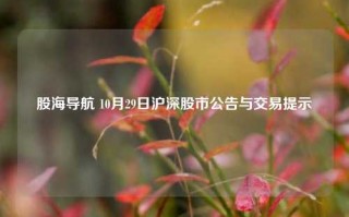 股海导航 10月29日沪深股市公告与交易提示