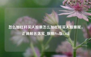 怎么加杠杆买入股票怎么加杠杆买入股票呢，正确解答落实_旗舰Pro版4.658