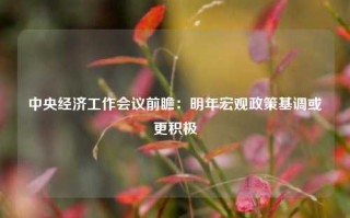 中央经济工作会议前瞻：明年宏观政策基调或更积极