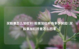 买股票怎么加杠杆?股票加杠杆有多少风险?,买股票加杠杆是怎么回事