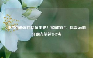 华尔街最高目标价出炉！富国银行：标普500明年底有望达7007点