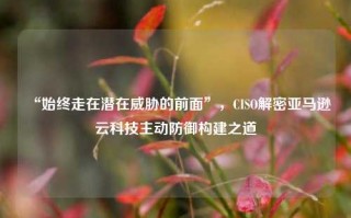 “始终走在潜在威胁的前面”，CISO解密亚马逊云科技主动防御构建之道