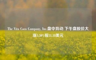 The Vita Coco Company, Inc.盘中异动 下午盘股价大涨5.30%报31.18美元