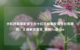 小杠杆股票配资平台小杠杆股票配资平台有哪些，正确解答落实_旗舰Pro版4.666