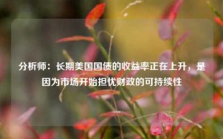 分析师：长期美国国债的收益率正在上升，是因为市场开始担忧财政的可持续性