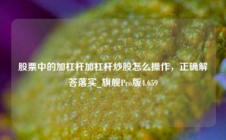 股票中的加杠杆加杠杆炒股怎么操作，正确解答落实_旗舰Pro版4.659