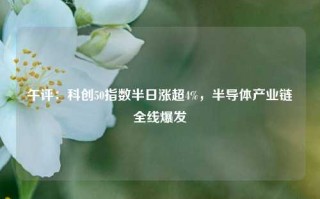 午评：科创50指数半日涨超4%，半导体产业链全线爆发