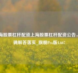 上海股票杠杆配资上海股票杠杆配资公告，正确解答落实_旗舰Pro版4.667