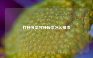 杠杆股票,杠杆股票怎么操作