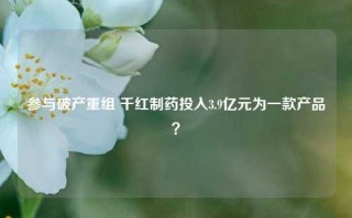 参与破产重组 千红制药投入3.9亿元为一款产品？