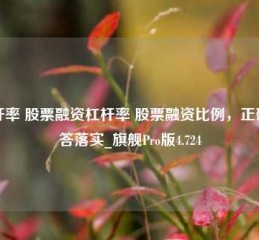 杠杆率 股票融资杠杆率 股票融资比例，正确解答落实_旗舰Pro版4.724