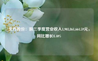 北方股份：前三季度营业收入1,903,861,664.59元，同比增长8.40%