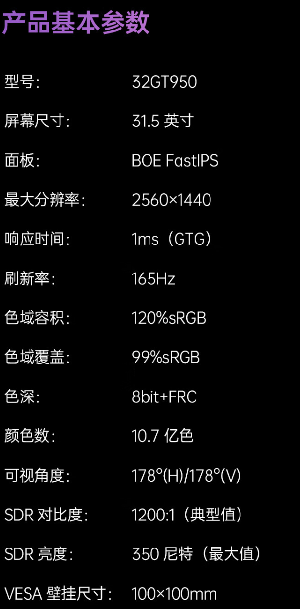 KTC 推出“32GT950”31.5 英寸显示器：2K 165Hz，1399 元-第6张图片-十倍杠杆-股票杠杆