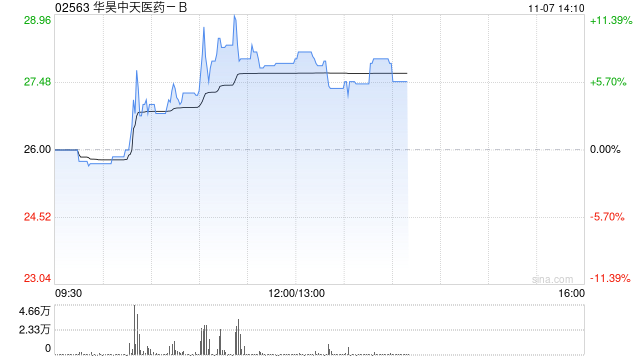 华昊中天医药-B现涨逾11%创新高 较招股价已涨超80%-第1张图片-十倍杠杆-股票杠杆