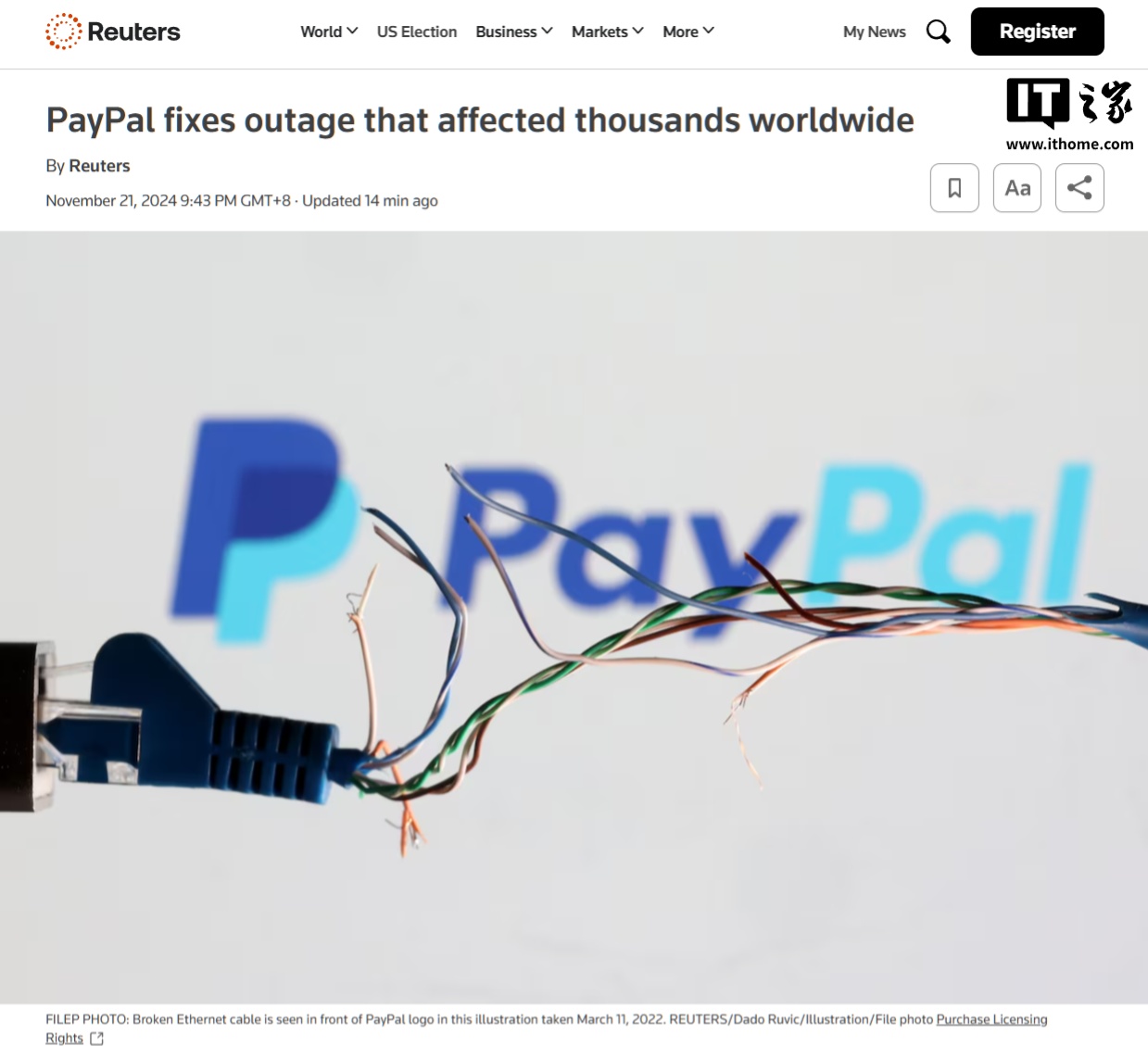 PayPal 服务一度中断近两小时，数千名用户受影响-第1张图片-十倍杠杆-股票杠杆