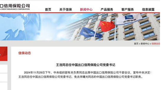 中国信保一把手重磅变更！“金融副省长”王浩出任党委书记 双“70后”主政剑指世界一流-第1张图片-十倍杠杆-股票杠杆