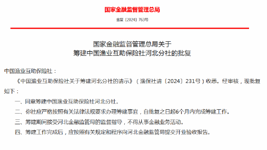 中国渔业互助保险社获批筹建河北分社、福建分社-第1张图片-十倍杠杆-股票杠杆