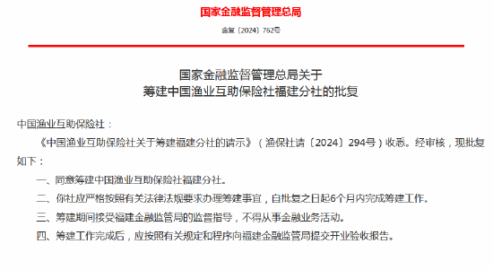 中国渔业互助保险社获批筹建河北分社、福建分社-第2张图片-十倍杠杆-股票杠杆