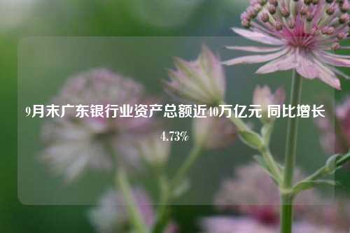 9月末广东银行业资产总额近40万亿元 同比增长4.73%-第1张图片-十倍杠杆-股票杠杆