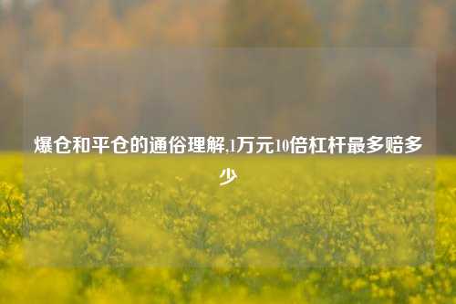 爆仓和平仓的通俗理解,1万元10倍杠杆最多赔多少-第1张图片-十倍杠杆-股票杠杆