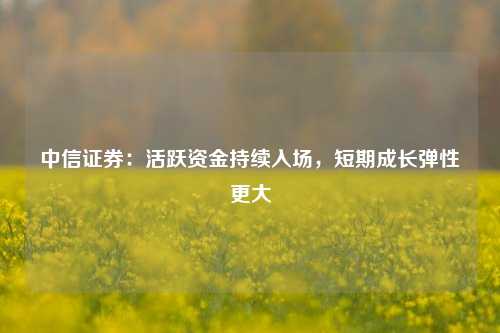 中信证券：活跃资金持续入场，短期成长弹性更大-第1张图片-十倍杠杆-股票杠杆