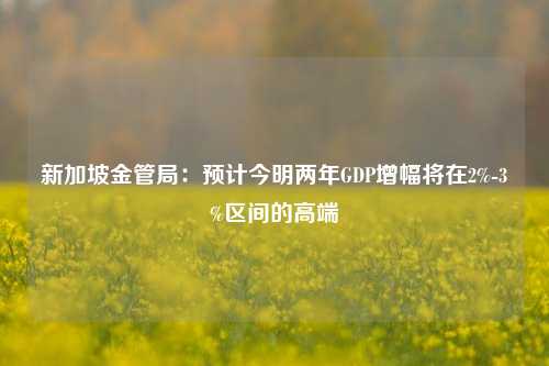 新加坡金管局：预计今明两年GDP增幅将在2%-3%区间的高端-第1张图片-十倍杠杆-股票杠杆