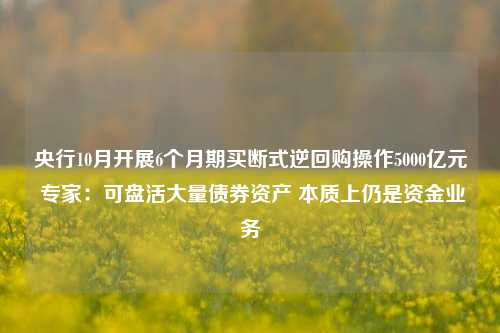 央行10月开展6个月期买断式逆回购操作5000亿元 专家：可盘活大量债券资产 本质上仍是资金业务-第1张图片-十倍杠杆-股票杠杆