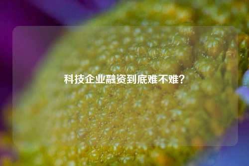 科技企业融资到底难不难？-第1张图片-十倍杠杆-股票杠杆