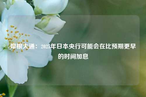 摩根大通：2025年日本央行可能会在比预期更早的时间加息-第1张图片-十倍杠杆-股票杠杆