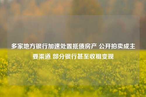 多家地方银行加速处置抵债房产 公开拍卖成主要渠道 部分银行甚至收租变现-第1张图片-十倍杠杆-股票杠杆