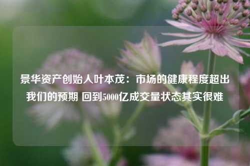 景华资产创始人叶本茂：市场的健康程度超出我们的预期 回到5000亿成交量状态其实很难-第1张图片-十倍杠杆-股票杠杆