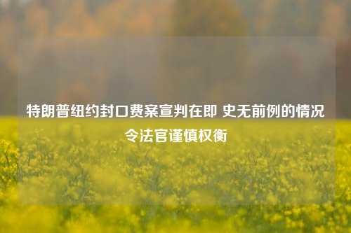 特朗普纽约封口费案宣判在即 史无前例的情况令法官谨慎权衡-第1张图片-十倍杠杆-股票杠杆