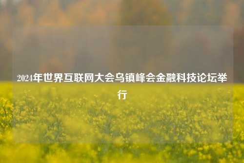 2024年世界互联网大会乌镇峰会金融科技论坛举行-第1张图片-十倍杠杆-股票杠杆