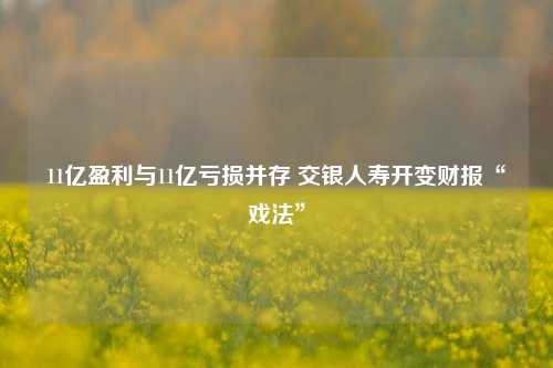 11亿盈利与11亿亏损并存 交银人寿开变财报“戏法”-第1张图片-十倍杠杆-股票杠杆